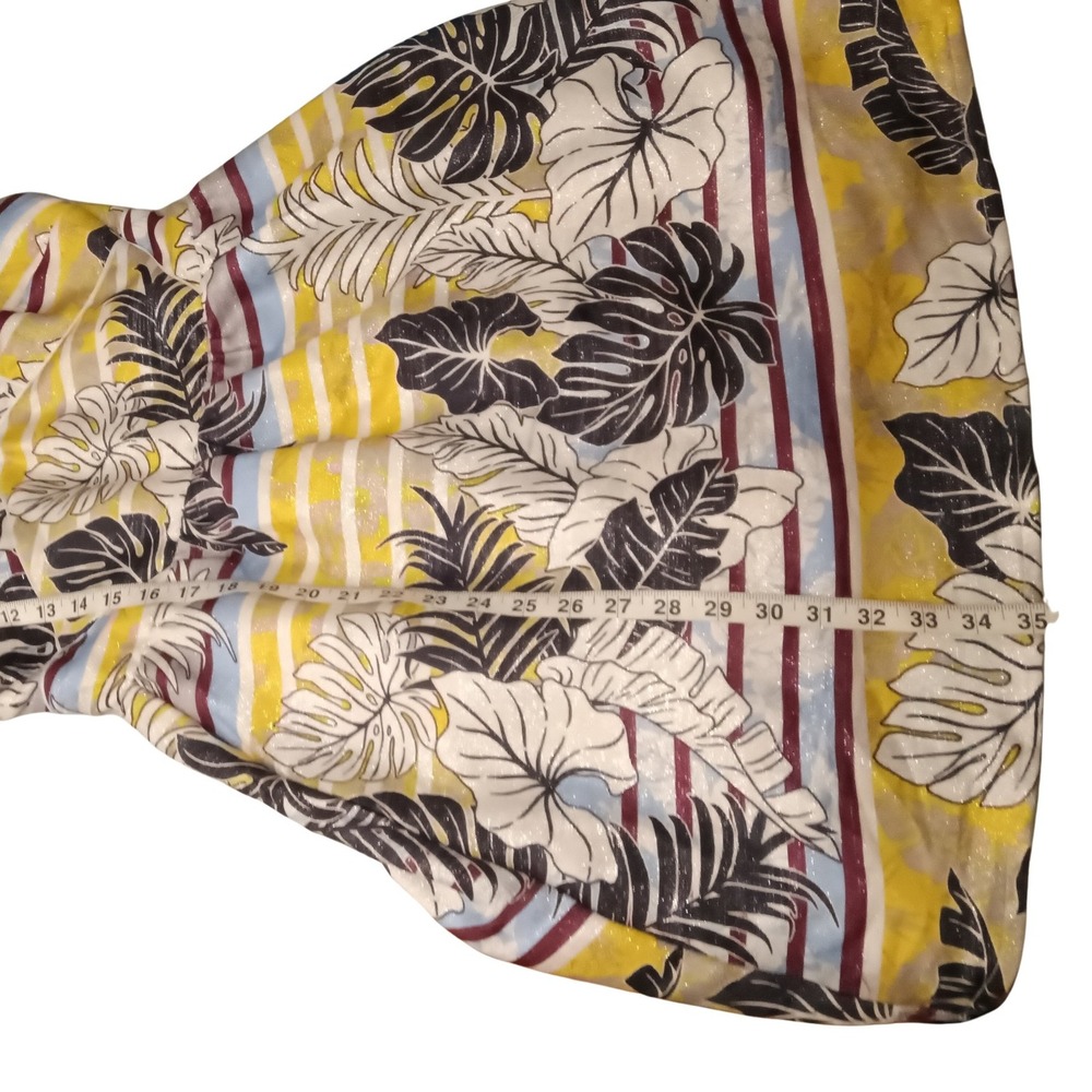 H&M Tropical Floral Leaf Striped Mini Dress Sleeveless Party Casual Women's SZ 8 - Picture 11 of 11